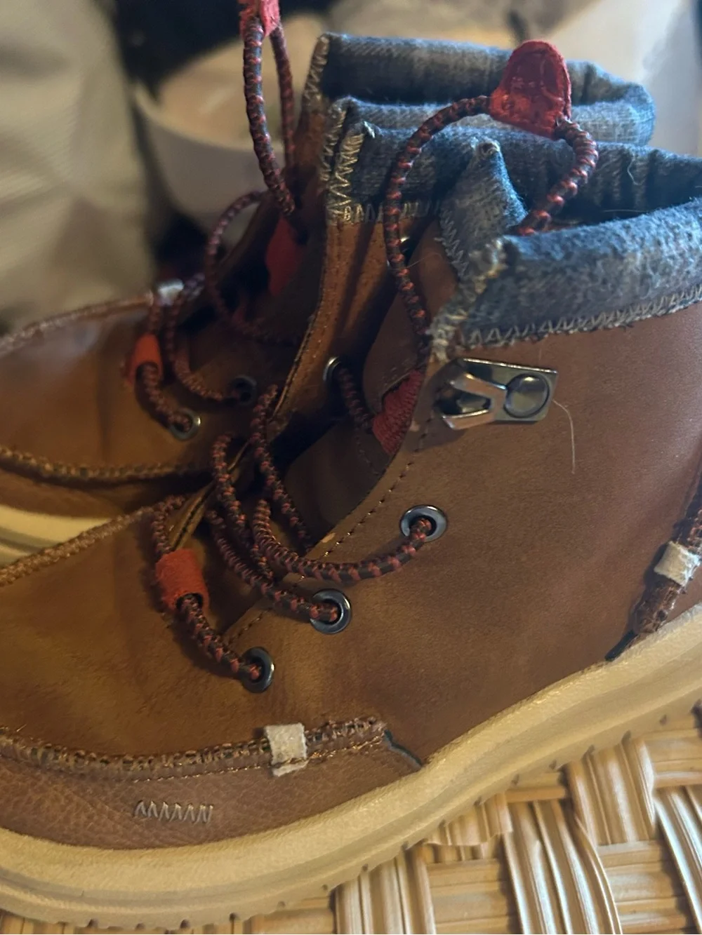 Hey Dude Brown and Rust Casual Lace-Up Shoes